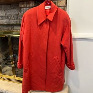 Red Vintage Christian Dior Trench Coat